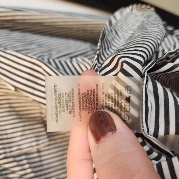 Calvin Klein Women's Striped Lace-Up Blouse- Size 0X - Picture 5 of 9